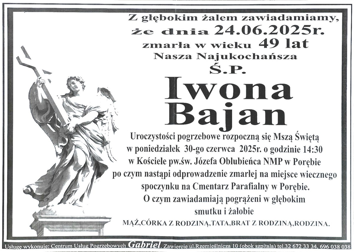 Informacja o pogrzebie naszej zmarłej policjantki. 