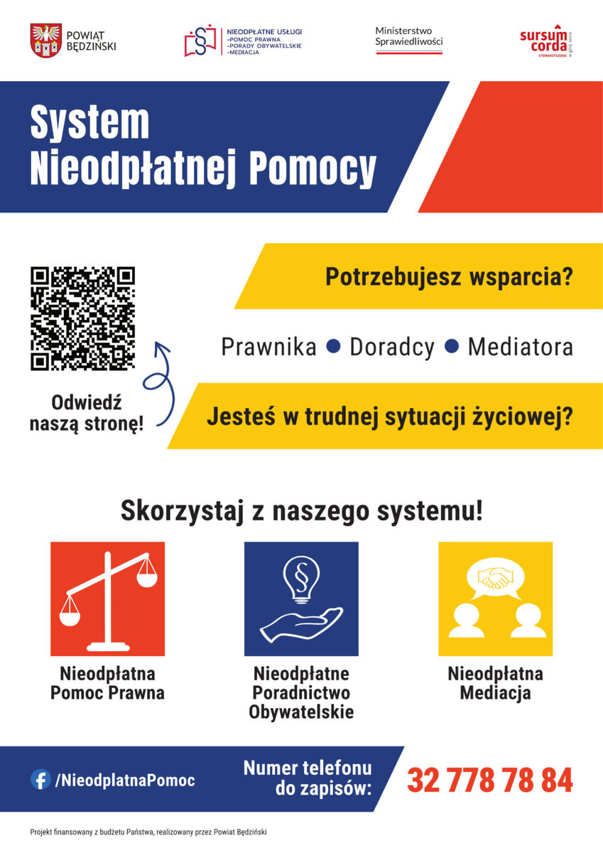 Plakat Systemu nieodpłatnej pomocy 