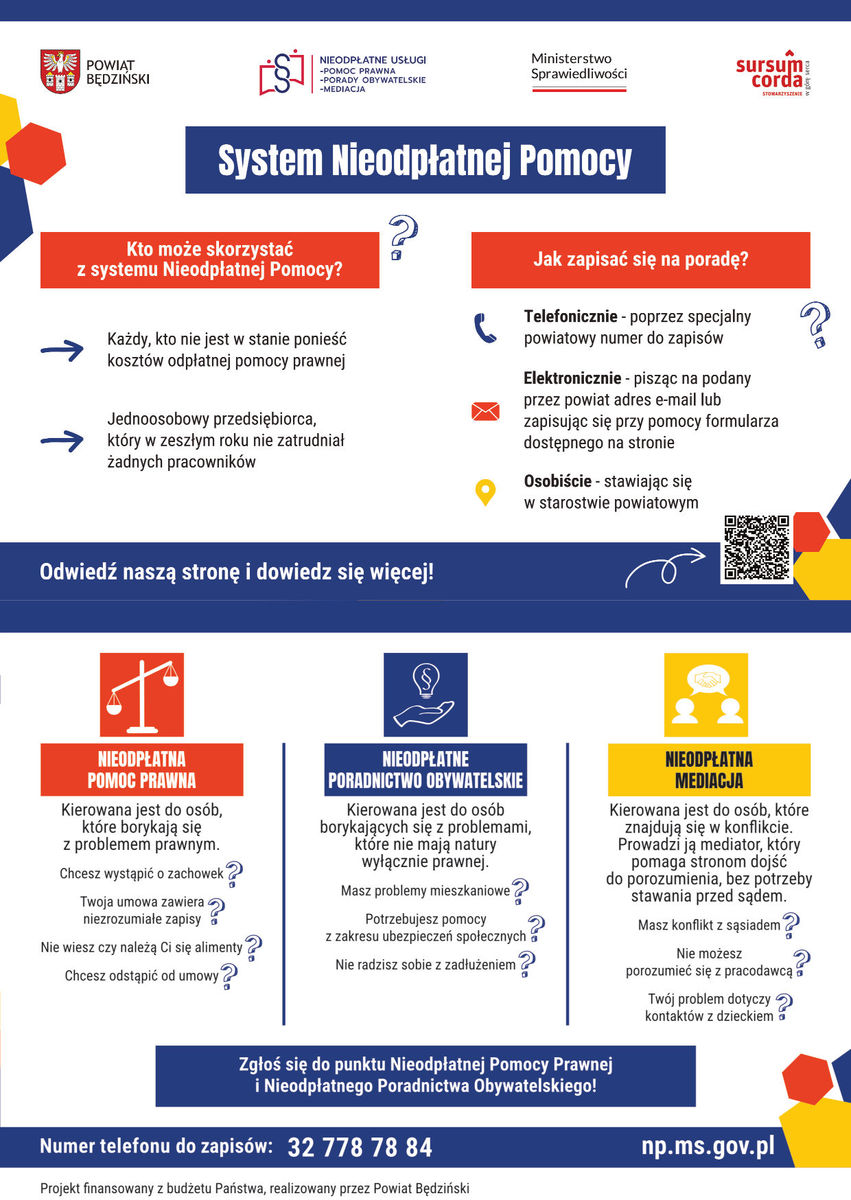 Ulotka informacyjna Systemu nieodpłatnej pomocy