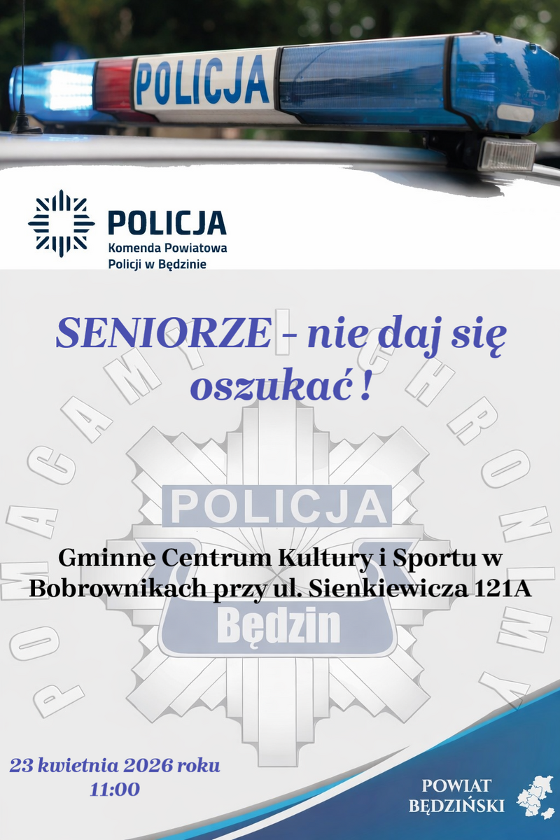 Plakat informacyjny dotyczący debaty dla seniorów. 