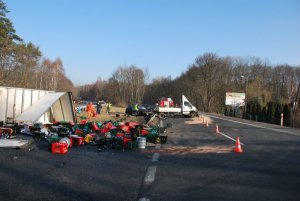 Wypadek na DK 86 w rejonie Sarnowa