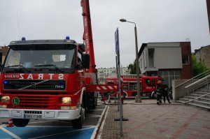 Pożar w będzińskiej komendzie - ćwiczenia służb ratowniczych