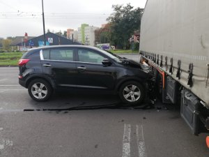 Miejsce kolizji nietrzeźwego kierowcy kia