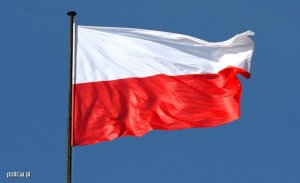 Obrazek przedstawia biało-czerwoną flagę Polski