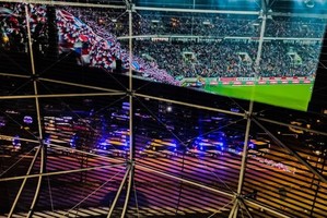 zdjęcie przedstawiające fragment stadionu piłkarskiego