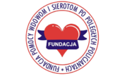 Logo Fundacji Pomocy Wdowom i Sierotom po Poległych Policjantach przedstawiające serce i szarfę z napisem Fundacja.