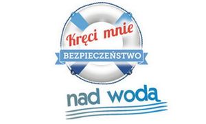 Logo akcji Kręci mnie bezpieczeństwo nad wodą - koło ratunkowe z tym samym napisem