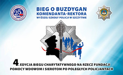 Plakat promujący 4 edycję biegu charytatywnego na rzecz fundacji pomocy wdowom i sierotom po poległych policjantach.