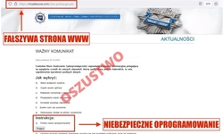 zrzut ekranu przedstawiającą fałszywa stronę internetową podszywającą się pod stronę Centralnego Biura Zwalczania Cyberprzestępczości