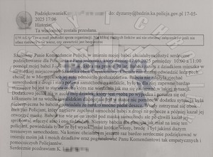 Treść podziękowań.
