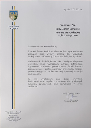 Życzenia z okazji Święta Policji.