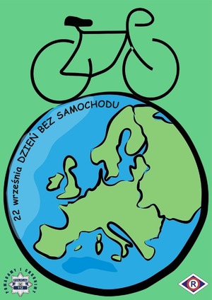 Plakat promujący Dzień bez samochodu.