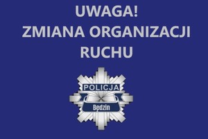 Infografika z napisem Uwaga zmiana organizacji ruchu.