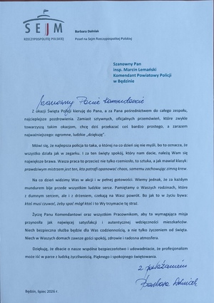Życzenia od parlamentarzystów.