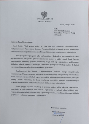 Życzenia od parlamentarzystów.