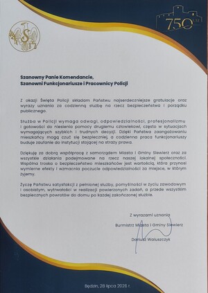 Życzenia od samorządowców.