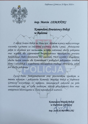 Życzenia od szefów służb mundurowych.