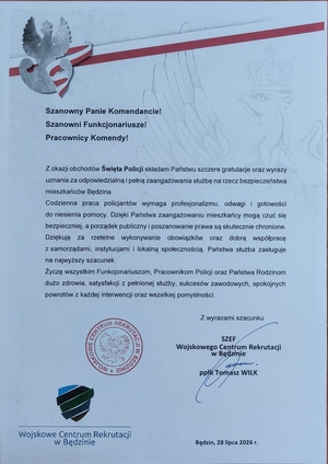 Życzenia od szefów służb mundurowych.