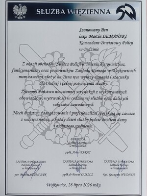 Życzenia od szefów służb mundurowych.